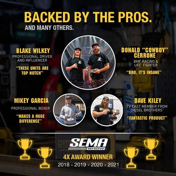 Merchant Pedal Commander PC22 won four times SEMA in 2018, 2019, 2020 and 2021; lots of pros are supporting the product also